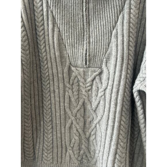 Sundance Gray 1/4 Zip Canle Knit Pullover Sweater Size PXL Cozy - Picture 4 of 9